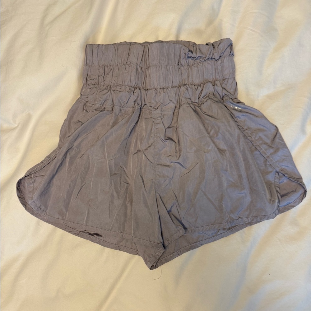 Free people movement high waisted shorts in a periwinkle